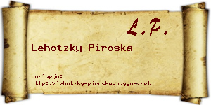 Lehotzky Piroska névjegykártya